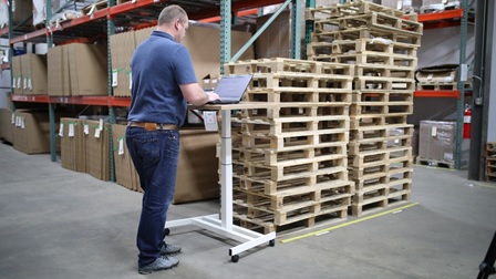 Interior of a warehouse shipment management.