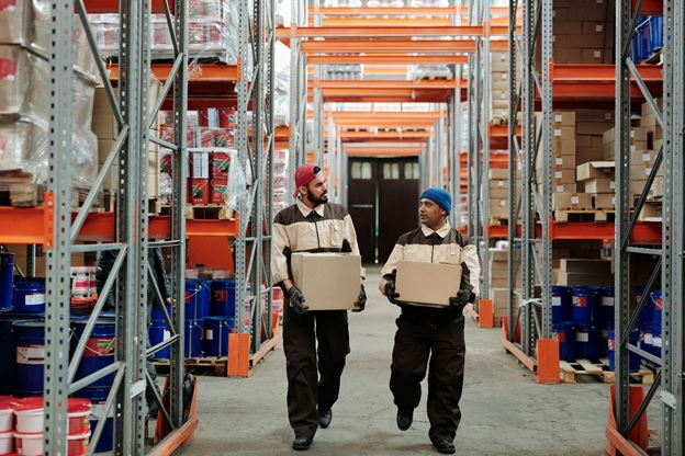 Workers in a warehouse