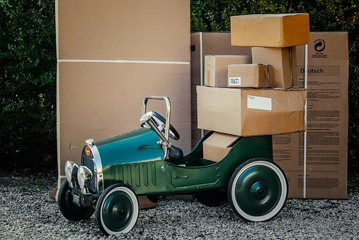 Boxes and car