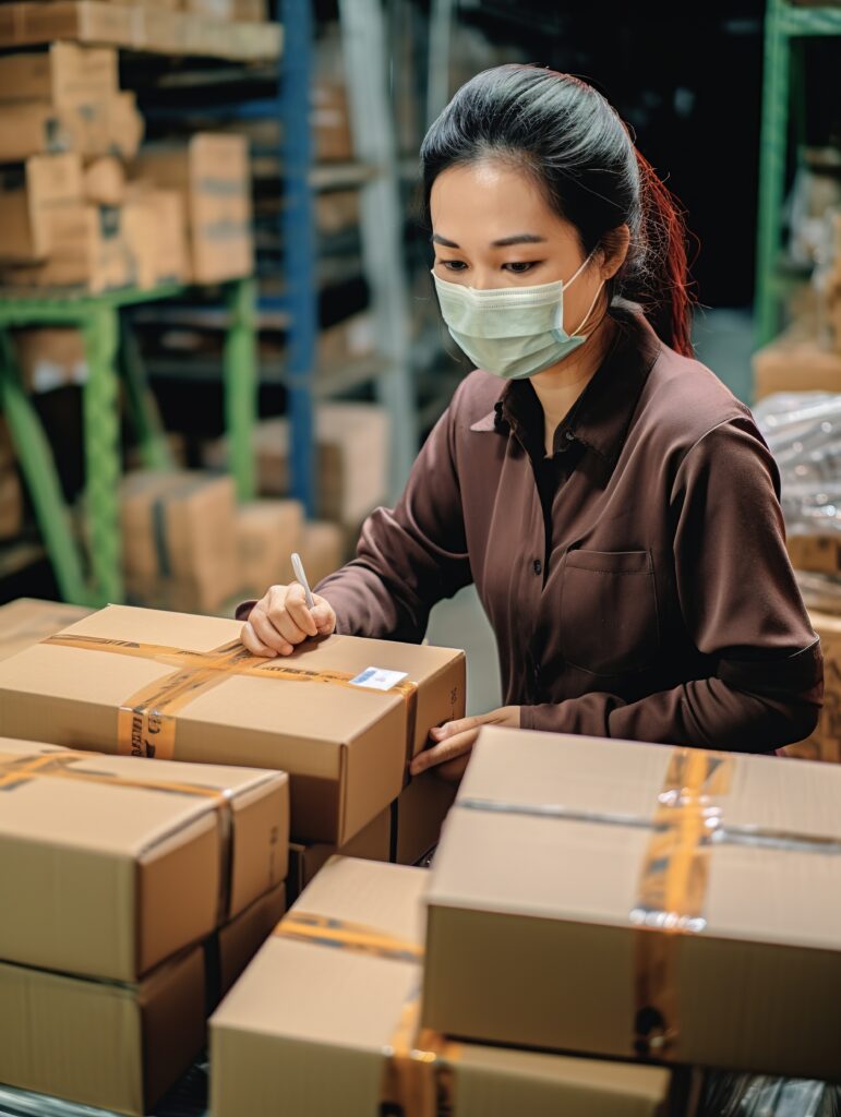 Quality control inspection at a China fulfilment centre