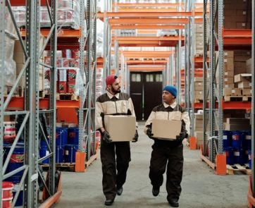 Workers in a warehouse