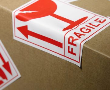 parcel with the fragile sticker