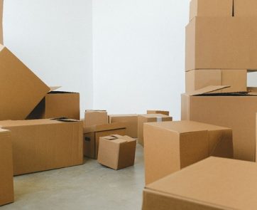 multiple cardboard boxes in a room